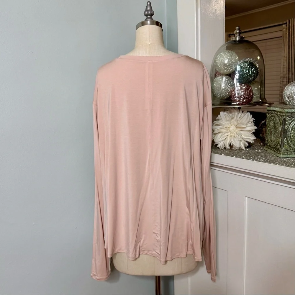 Lululemon Modal Relaxed Fit Long Sleeve Shirt Misty Shell Size 12 NWT